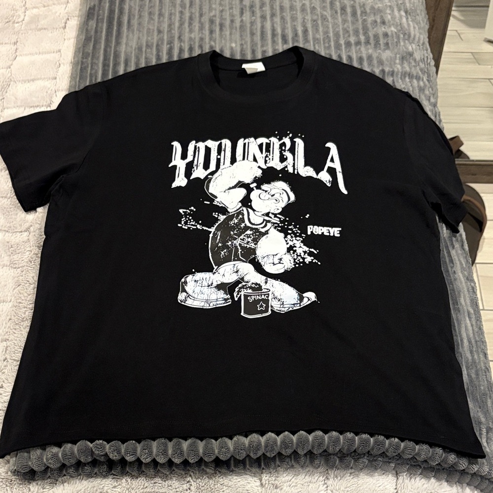 Black Popeye Graphic T-Shirt